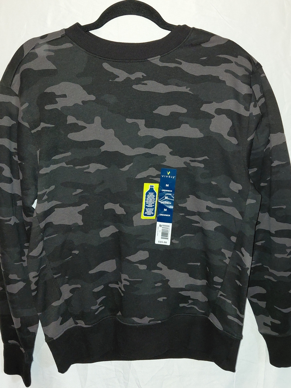Men's Black & Gray Camo Crewneck Sweatshirt #2270
